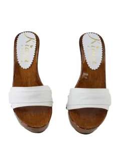 Handcrafted Italian Clogs with Wood-Effect Base