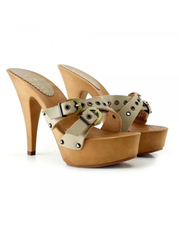 HEEL CLOG 13 NATURAL LEATHER