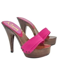HIGH HEELS STILETTO CLOGS FUCHSIA