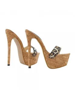 HIGH LEOPARD STILETTO IN CORK HEEL 17