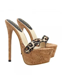 HIGH LEOPARD STILETTO IN CORK HEEL 17