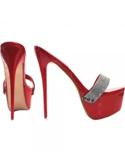 HIGH RED STILETTO WITH PASTE SIZE UP TO 44