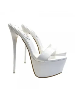 HIGH STILETTO IN WHITE PATENT LEATHER HEEL 17