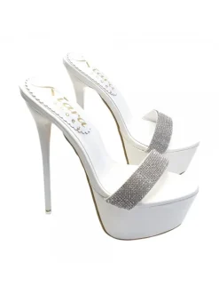 HIGH STILETTO IN WHITE PATENT LEATHER HEEL 17