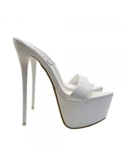 HIGH STILETTO IN WHITE PATENT LEATHER HEEL 17