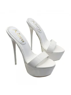 HIGH STILETTO IN WHITE PATENT LEATHER HEEL 17