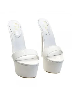 HIGH STILETTO IN WHITE PATENT LEATHER HEEL 17