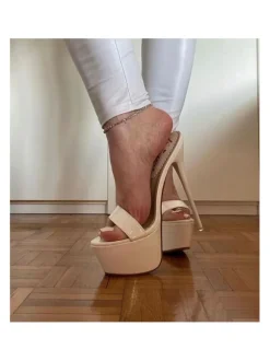 HIGH STILETTO IN WHITE PATENT LEATHER HEEL 17