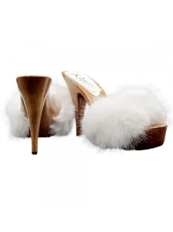 ICE FUR CLOGS - 13 CM HEEL - MADE IN ITALY