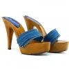 LADY CLOGS DENIM HEEL 13
