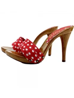 Lady  Clogs  Pois Red