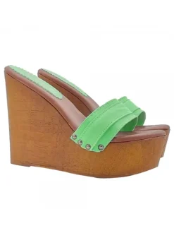 LADY CLOGS  WEDGE GREEN