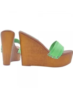 LADY CLOGS  WEDGE GREEN