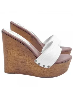 LADY CLOGS  WEDGE WHITE