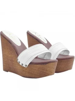 LADY CLOGS  WEDGE WHITE