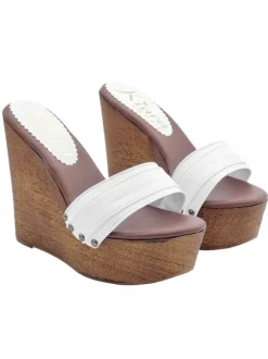 LADY CLOGS  WEDGE WHITE