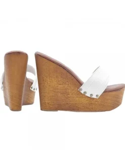 LADY CLOGS  WEDGE WHITE