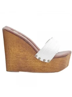 LADY CLOGS  WEDGE WHITE