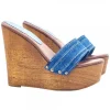 LADY CLOGS  WEDGE WOMAN DENIM