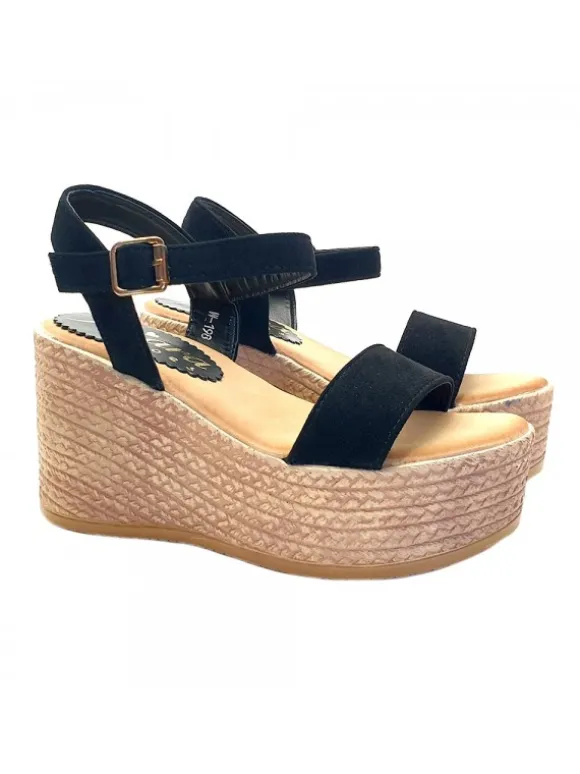 LADY WEDGE IN SUEDE WITH ANKLE STRAP