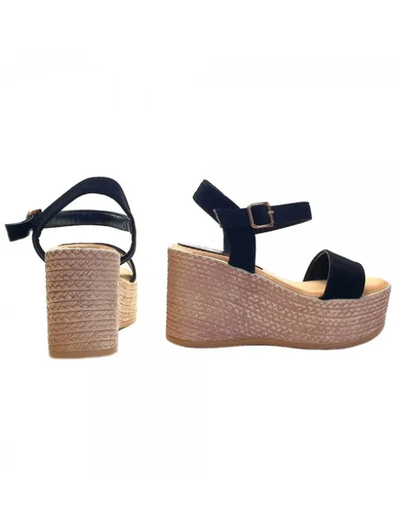 LADY WEDGE IN SUEDE WITH ANKLE STRAP