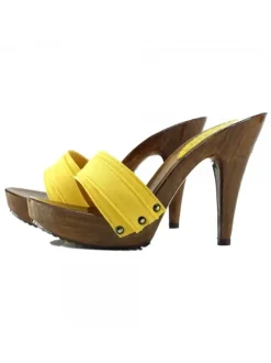 LADY YELLOW CLOGS HEEL 11