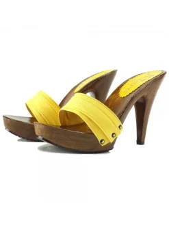 LADY YELLOW CLOGS HEEL 11