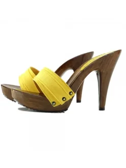 LADY YELLOW CLOGS HEEL 11