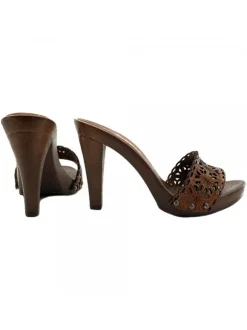 LEATHER CLOGS HEEL-K22401 CUOIO