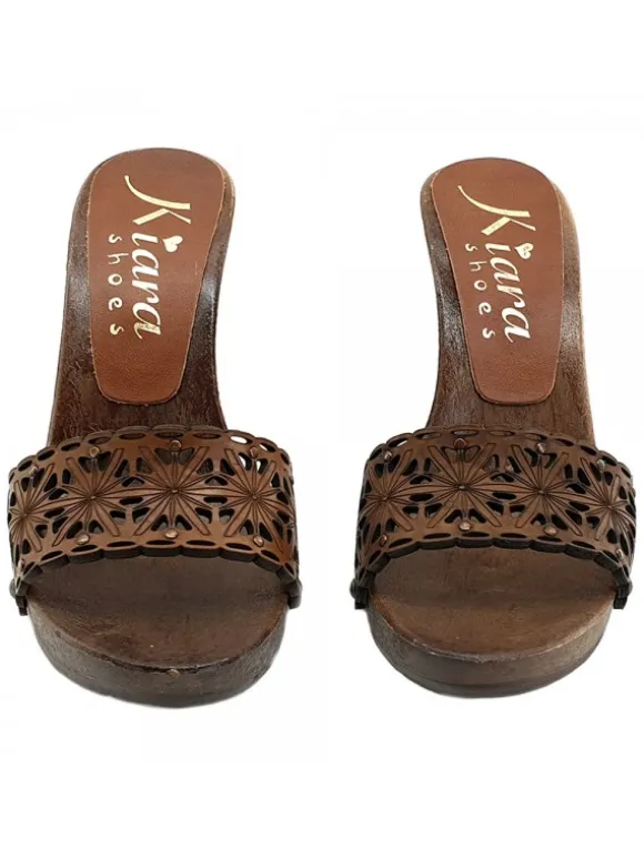 LEATHER CLOGS HEEL-K22401 CUOIO
