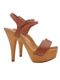 LEATHER CLOGS WITH ANKLE STRAP