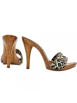 LEOPARD CLOGS HEEL 12