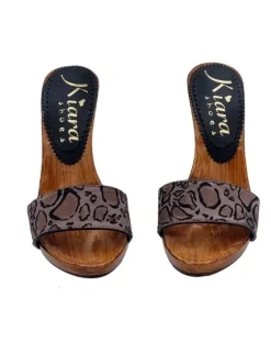 LEOPARD CLOGS WITH HIGH HEEL