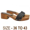 LOW BLACK CLOGS WITH DOUBLE FABRIC BAND