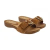 LOW CLOGS IN BROWN SUEDE & BUCKLE