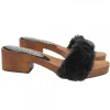 LOW CLOGS WITH BLACK FUR