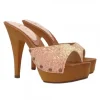 PINK CLOGS WITH GLITTER HEEL 13