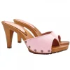 PINK HEEL CLOGS IN SUEDE
