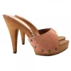 PINK SUEDE CLOGS WITH HEEL 11