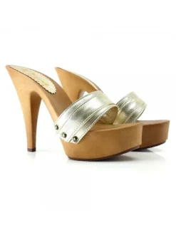 PLATINUM CLOGS HEEL 13 MOU