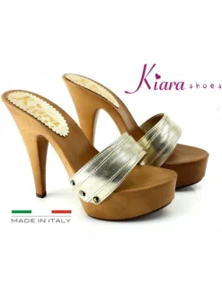 PLATINUM CLOGS HEEL 13 MOU