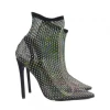 Pointed toe women's ankle boots with 12 heel
