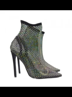 Pointed toe women's ankle boots with 12 heel