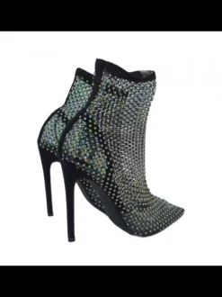 Pointed toe women's ankle boots with 12 heel