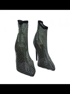 Pointed toe women's ankle boots with 12 heel