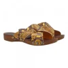 PYTHON CLOGS WITH CROSSED LEATHER BANDS