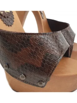 PYTHON LEATHER CLOGS