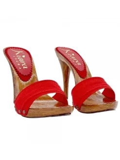 RED CLOGS HEEL 12