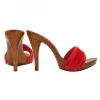 RED CLOGS IN VELVET HEEL 12