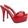 RED GENUINE LEATHER SANDALS SIZE UP TO 44